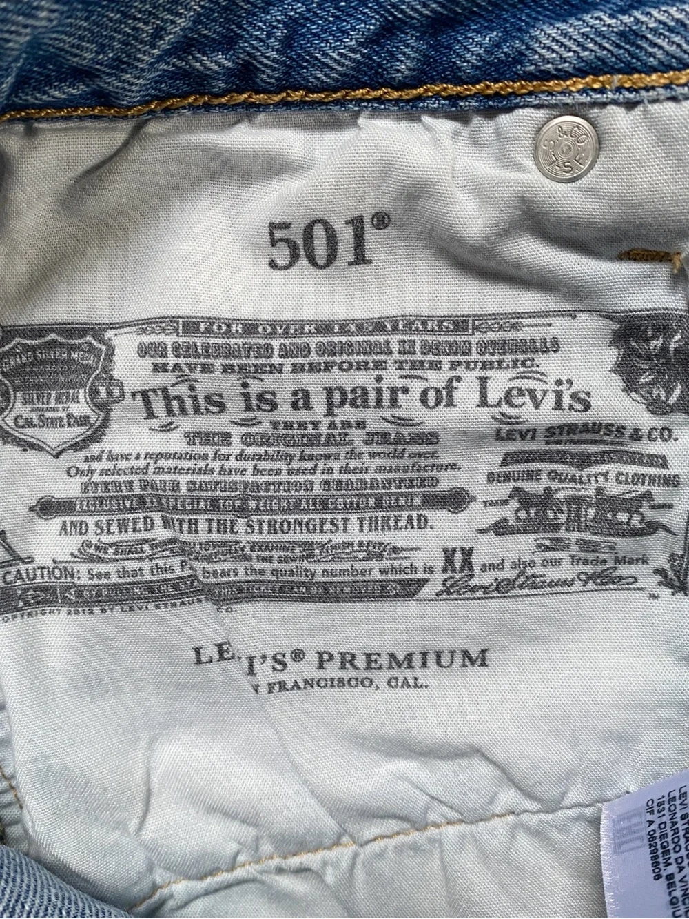 Levi’s 501 Premium Denim Button Fly Short Shorts W25